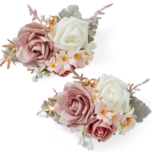 Set de Boutonnières Serwalin para Hombre Corsage Boda Promoción Rosa