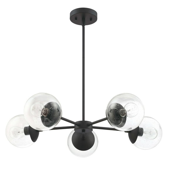 Design House Gracelyn Modern Indoor 5-Light Globe Chandelier, Matte Black