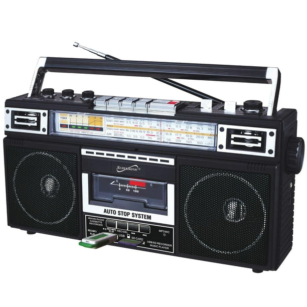 Radio y reproductor de casetes Boombox Supersonic SC-3201BT de 4 bandas