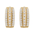 thumbnail image 2 of 2 Carat Prong Set Round Diamond Hoop Earrings in 10K Gold or in Silver (Yellow Gold Plated Silver), 2 of 2