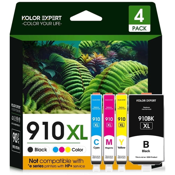 910xl Ink Cartridges Compatible for 910 910 XL Ink for OfficeJet Pro 8025 8022 8020 OfficeJet 8022 8010 8015 Printers (Black Cyan Magenta Yellow, 4-Pack)