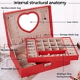 thumbnail image 4 of LSLJS Jewelry Box with Lock and Mirror Jewelry Organizer Storage Case with 2-Layers Display for Earrings Bracelets Rings Watches, Jewelry Boxs, 4 of 6