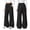 Black, variant on Fesfesfes Kids Unisex Fleece Lined Sweatpants Straight Leg Elastic Waist Casual Track Pants with Side Stripes for Boys Girls Ages 5-15 Years