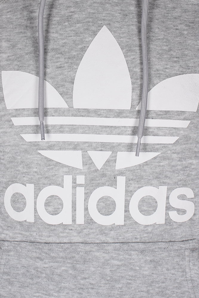 Adidas Men's Trefoil Logo Graphic Pouch Pocket Pullover Hoodie
