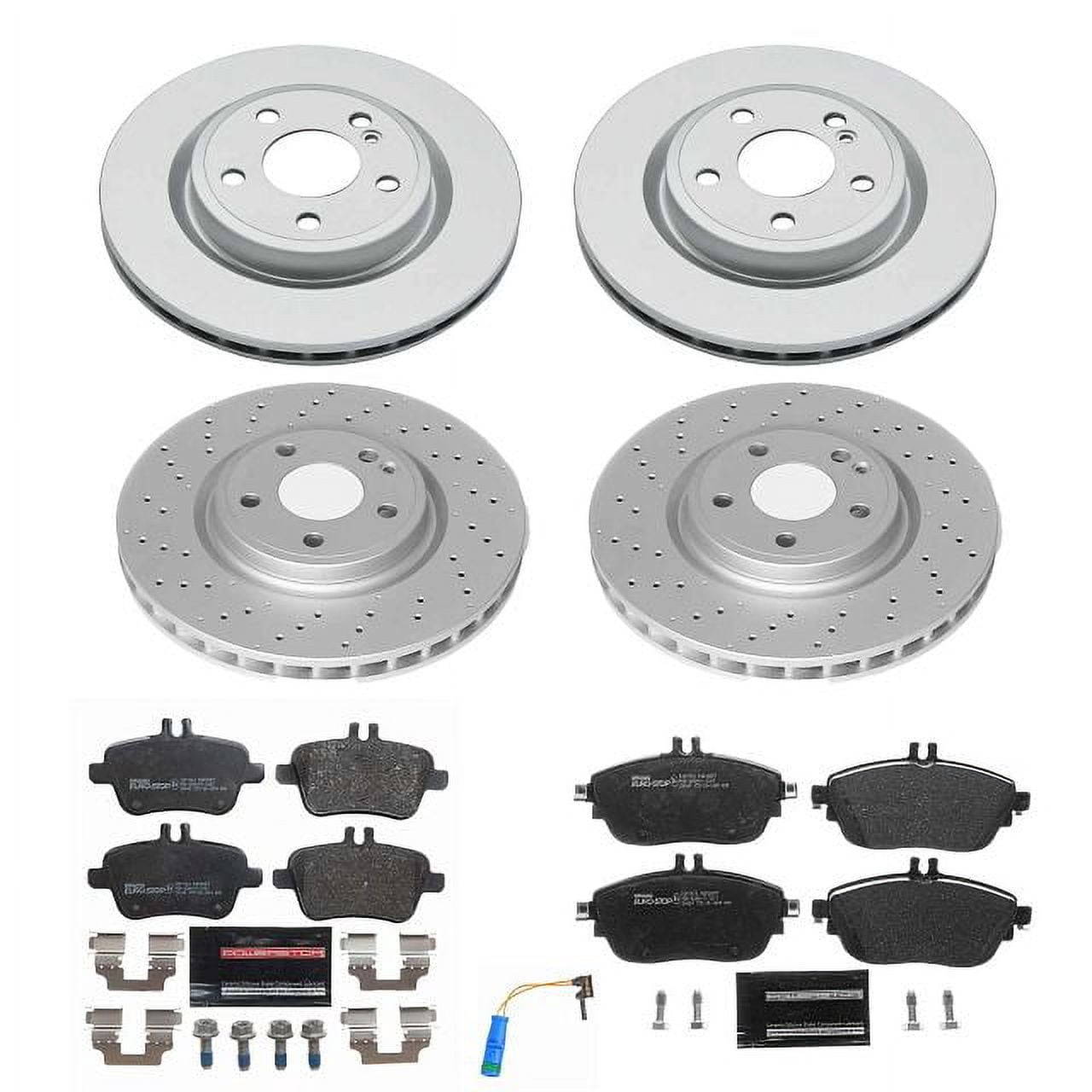 Power Stop Front and Rear Euro-Stop ECE-R90 Certified Brake Pad and Rotor Kit ESK8265