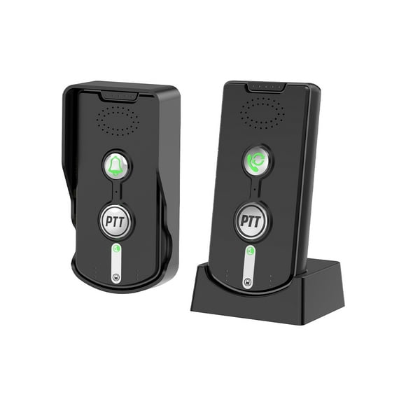 yeacher Advanced Wireless Intercom Doorbell with 1000m Range, No Network or Wiring Required, 38 Melodies, Rechargeable Battery, Black H8S Model, 1 Outdoor + 1 Indoor Unit