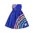 thumbnail image 5 of Girls Dress Blue Rainbow Universe Star Planet Earth Casual Sleeveless 12 Years, 5 of 6
