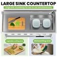 thumbnail image 6 of 47in Durable Stainless Steel Sink Set w/Faucet, Drainboard & Workbench, Ideal for Commercial Restaurant Indoor Outdoor Prep, Dishwashing, Storage Scenes, 6 of 8