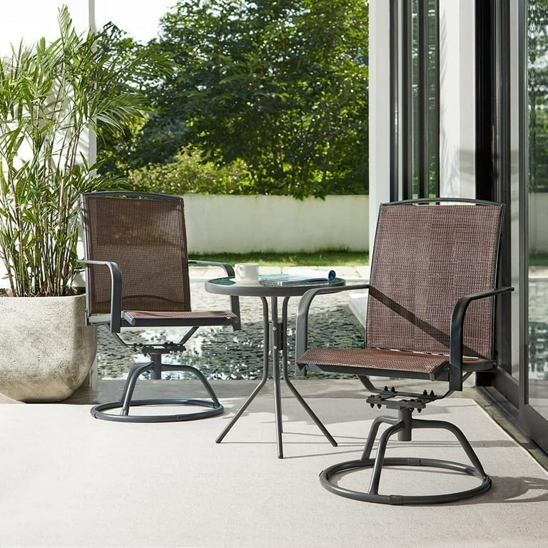 Barton 3 Pieces Patio Dining Chairs Textilene Outdoor High Back