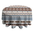 thumbnail image 4 of Round Waterproof Tablecloth 60×60 Inch, Bohemia Stripe Reusable Indoor/Outdoor Durable Table Cover for Party Kitchen Dinner Room Decor, 4 of 6