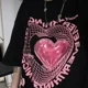 thumbnail image 5 of Camiseta de gran tamaño con estampado de amor Harajuku para mujer, camisetas bonitas para parejas, ropa de calle Y2k, Tops, ropa dulce, 5 of 5