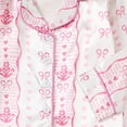 thumbnail image 4 of Kids Satin Pajamas Long Sleeve Pajamas Set 2PC Button Up Silk Set 6 12 24 Months 1T 2T 3T 4T 5T 6T Children Pink,3-4 Years, 4 of 4
