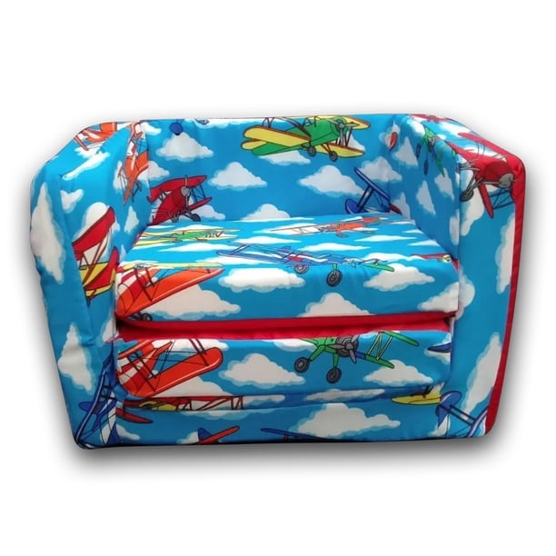 Converticama Infantil De Espuma De Poliuretano Niño/niña La Fabrica de Espuma Aviones Azul Cielo