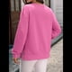 thumbnail image 5 of Sudadera Informal de Cuello Redondo para Mujer, Holgada, Suave y de Larga. Rosa Roja M, 5 of 10