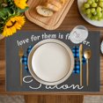 thumbnail image 4 of Cats Pawprints Placemats Set of 4, Blue Black Buffalo Plaid Pets Paw Grey Placemats for Dining Table, Place Mats for Kitchen Tabletop, Waterproof Wipeable Dining Table Mats Set, 4 of 9