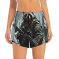 thumbnail image 2 of Picia Surreal Panda Warrior Pattern Women's 2 in 1 Athletic Running Shorts High Waisted Workout Casual Gym Sweat Shorts with Comfy Liner Zipper Pockets-X-Large, 2 of 9