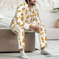 thumbnail image 7 of Naloa Cartoon Squirrel Men’s Pajamas Set - Long Sleeve Button Down Sleep Shirt and Pajama Bottoms Sleepwear Set-Large, 7 of 7