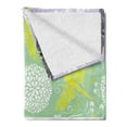 thumbnail image 2 of Dragonfly Soft Flannel Fleece Throw Blanket, Floral Frame Pattern with Dragonfly and Dandelion Blooms Ornate Image Nature, Cozy Plush for Indoor and Outdoor Use, 50" x 70", Multicolor, by Ambesonne, 2 of 5