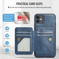 thumbnail image 3 of ELEHOLD Case for iPhone 11, Shockproof Magnetic Leather Wallet Case with Hand Grip & Kickstand & RFID Blocking,Blue, 3 of 8