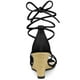 thumbnail image 3 of Sandalias de tacón cuña Allegra K con tiras y cordones, Negro, 26cm, 3 of 6