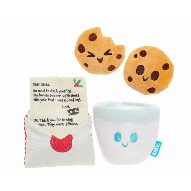 BARK Holiday Santa's Workchomp Letter Fur Santa Dog Plush Toy