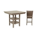 thumbnail image 4 of LiviNest 5 Piece Counter Height Dining Set: Compact Square Table with Storage Shelf & Upholstered Chairs - Modern Farmhouse Style for Small Space Dining & Home Office Use, 4 of 6