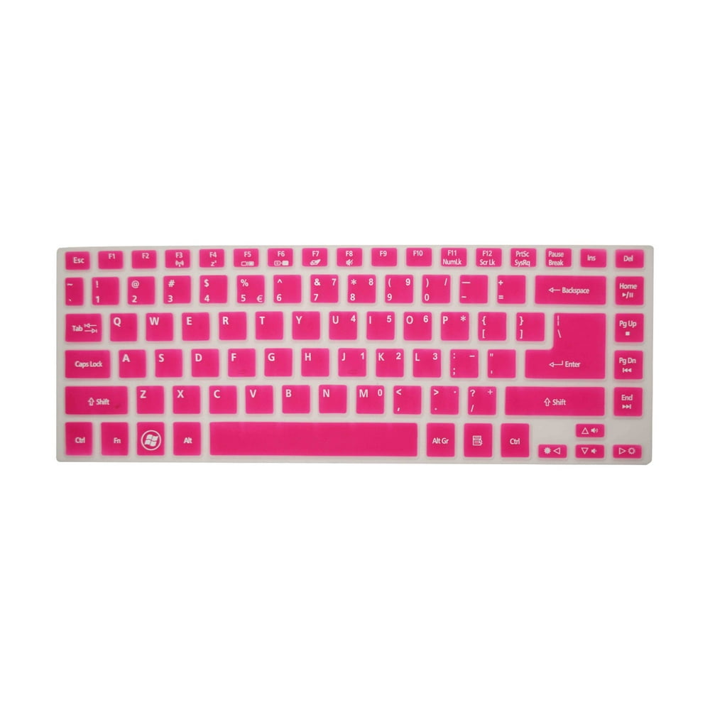 PcProfessional Hot Pink Ultra Thin Silicone Gel Keyboard Cover for Acer