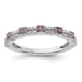 thumbnail image 2 of Auriga 925 Sterling Silver Amethyst & Diamond Ring for Women Size- 8, 2 of 6