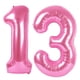 thumbnail image 1 of Globo digital Kelfuoya, 40 cm, rosa, número 13, para fiesta de cumpleaños, 1 of 7