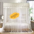 thumbnail image 2 of Bed Canopy Net, Corner Post Curtains, Bedroom Decor Bed Curtains Mosquito Net,Four Poster Design, with Frame for Girls, 2 of 8