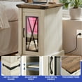 thumbnail image 4 of ModFusion Simple Elegant Nightstand with Storage, LED Light, and Charging Station, Bedroom Desk, 4 of 7