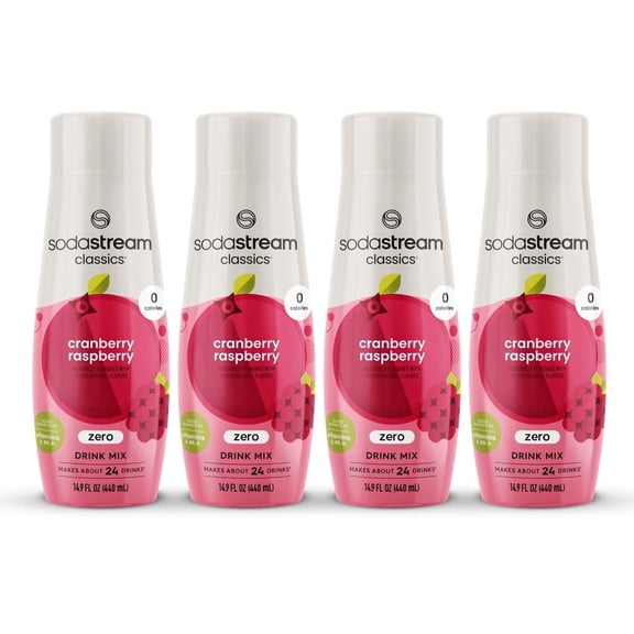 SodaStream Classics Zero Cranberry Raspberry Drink Mix, 14.9 fl oz,4pk