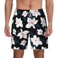 thumbnail image 2 of Picia Lilies Flowers pattern Mens Swim Trunks with Compression Liner Stretch Beach Shorts Quick Dry with Zipper Pockets No-Chafing Board Shorts-Medium, 2 of 9