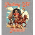 thumbnail image 2 of "Parking Lot Pioneer" Old West Wagon Football Cowboy Adult Heather Gray Long Sleeve Hoodie-Medium, 2 of 3