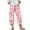 Pink, variant on AJTQTH Cropped Trousers for Women Stylish Floral Print Casual Pants Plus Size Elastic Waist Wide-Leg Loose Yoga Pants with Pockets White XXXL
