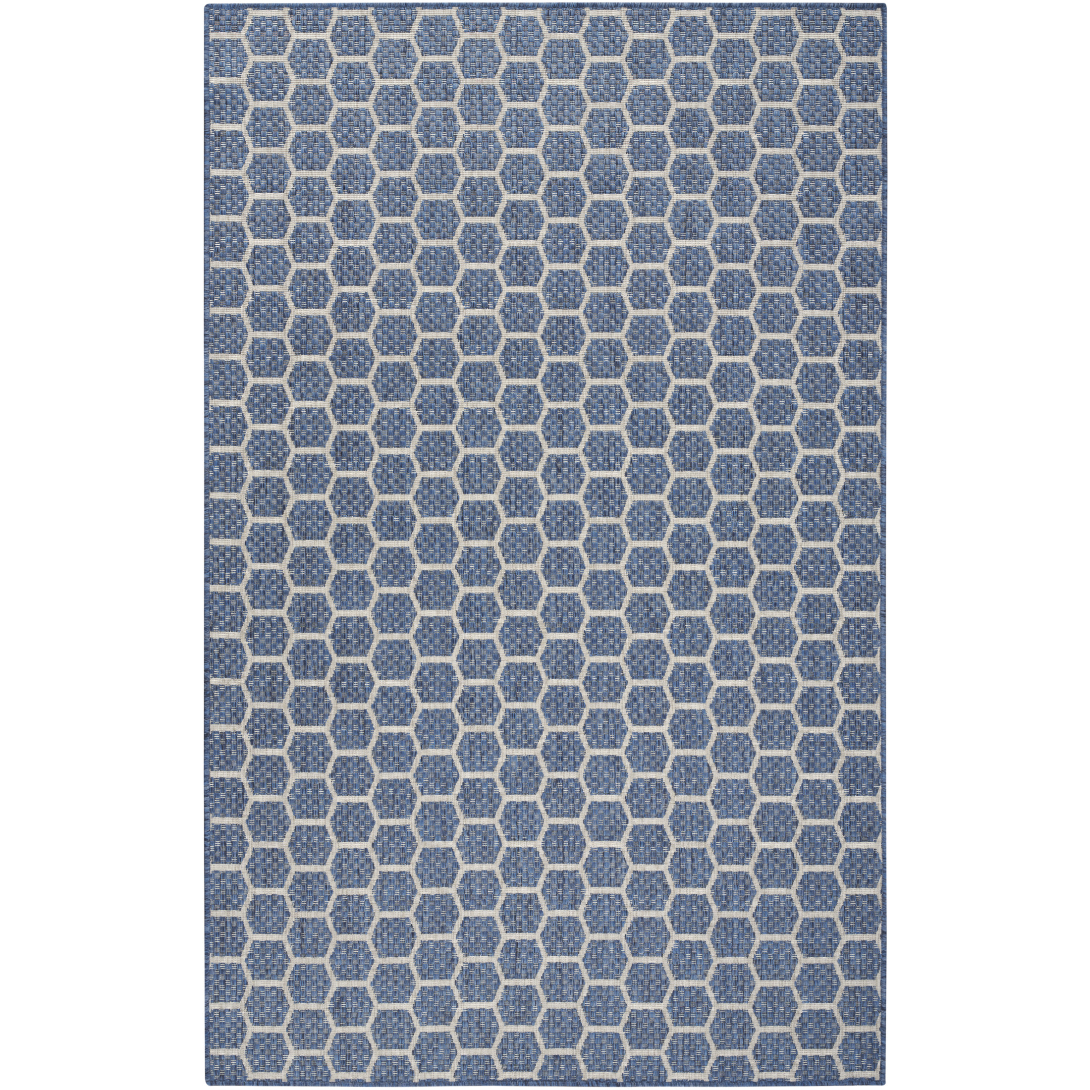 Nourison Twist Reversible 5' x 7' Blue Modern Rug