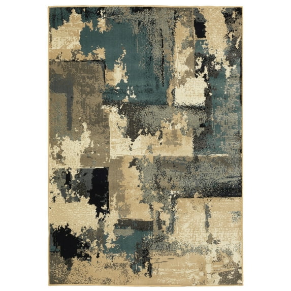 Oriental Weavers Evandale 9854A Beige/ Blue 1'10" X 7'6" Indoor Area Rug