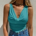 thumbnail image 3 of Mittory Women's Rave Hooded Tank Crop Tops Bow Open Back Sleeveless Drapped Neck Ruched Going Out Tops, 3 of 5