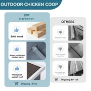 PETSFIT Large Chicken Coop with Nesting box, Weatherproof Hen House,Poultry Cage,3-5 chicken, Grey