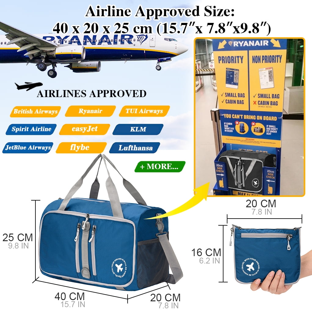 TANNESS Ryanair Cabin Bags 40x20x25 with Adjustable Shoulder Strap, Ryanair  Cabin Bags 40x20x25 Underseat Travel Bag, Cabin Bag, Hand Luggage Bag, Carry  on Bag