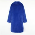 thumbnail image 5 of Stichou Womens Winter Faux Fur Long Coat Oversize Fuzzy Long Outerwear Fashion Luxury Warm Jacket Overcoat Royal Blue XL, 5 of 6