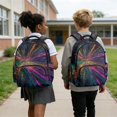 thumbnail image 3 of SCRAWLGOD Neon Light Trails Pattern Lightweight Backpack for Kids, Unisex Daypack for Travel Work Business Commute School, Laptop Storage Classic Modern Simple Design, 3 of 7