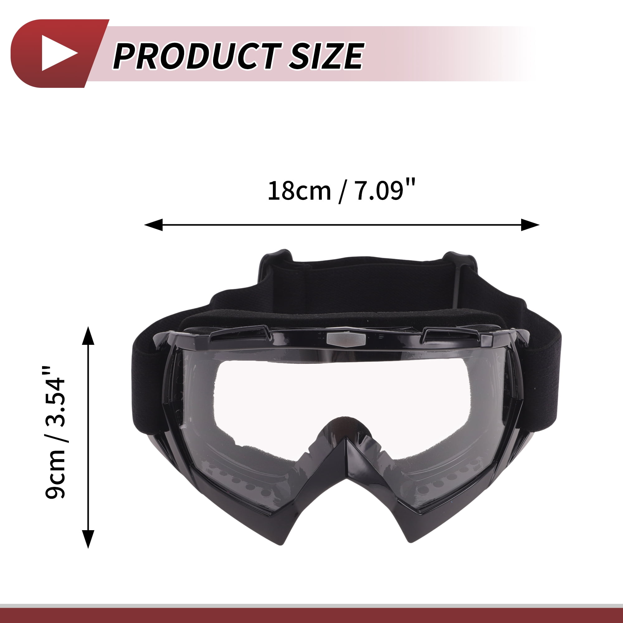 Unique Bargains Motorcycle Riding Goggles PC TPU Cycling Sunglasses Clear Lens Black Frame