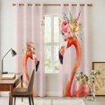 thumbnail image 5 of Kitchen Curtains 84 Inch Length 2 Panels, Flamingo Birds Grommets Window Treatment Curtain, Pink Animals Floral Abstract Oil Painting Thermal Curtains Drapes for Living Room/Bathroom, 5 of 9