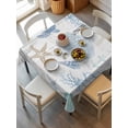 thumbnail image 6 of Blue Coastal Nautical Table Cloth, Beach Sea Turtle Ocean Coral Starfish Waterproof Tablecloth for Square Tables, Reusable Washable Fabric Table Cover for Restaurant Kitchen Dining Tables 54"x54", 6 of 6