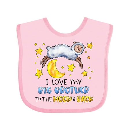 

Inktastic I Love My Big Brother to the Moon and Back Cute Sheep Gift Baby Boy or Baby Girl Bib