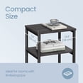 thumbnail image 3 of LEDREM Small End Table with 3-Tier Storage, Tall Nightstand for Living Room, Bedroom, Office, Misty Gray and Classic Black, 3 of 7
