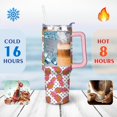 thumbnail image 4 of 40oz Tropical Pineapple Pattern Stainless Steel Flip Straw Tumbler Spill Proof Travel Cup Double Wall Vacuum Insulated Coffee Mug with Top Handle, 4 of 6