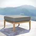 thumbnail image 2 of Ottoman Lounge Chair, Grey Gray Natural, Teak Wood, Outdoor Patio Balcony Cafe Bistro Garden Hospitality Restaurant, Modern Contemporary HB34218, 2 of 7