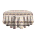 thumbnail image 5 of Round Waterproof Tablecloth 60×60 Inch, Classic Bohemian Repeating Geometric Pattern Boho Reusable Indoor/Outdoor Durable Table Cover for Party Kitchen Dinner Room Decor, 5 of 6
